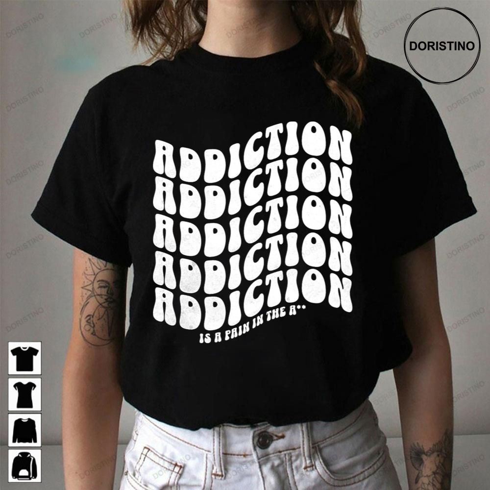 Black Art Addictive Logo Text Awesome Shirts